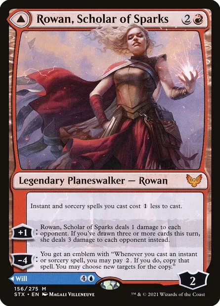 Rowan, Scholar of Sparks // Will, Scholar of Frost, Magic card STX 156 — Strixhaven: School of Mages set