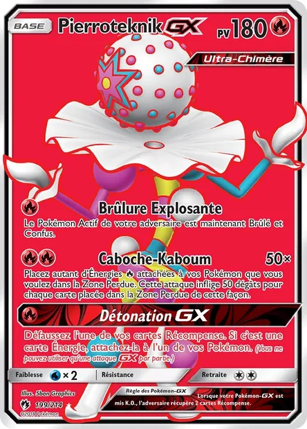 Pierroteknik GX, carte Pokémon LOT 199 — extension Tonnerre Perdu