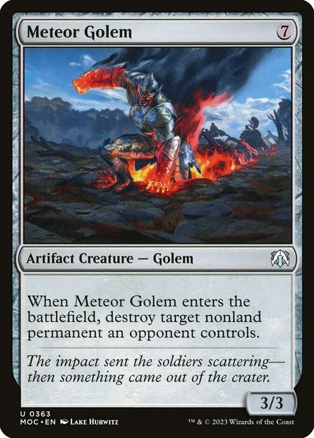 Meteor Golem, Magic card MOC 363 — March of the Machine Commander set