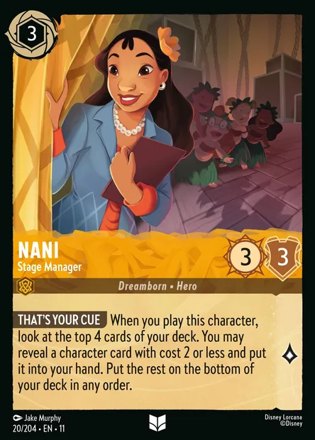 Nani - Stage Manager, Disney Lorcana card CH11-020 — Winterspell set