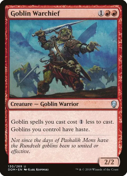 Goblin Warchief, Magic card DOM 130 — Dominaria set