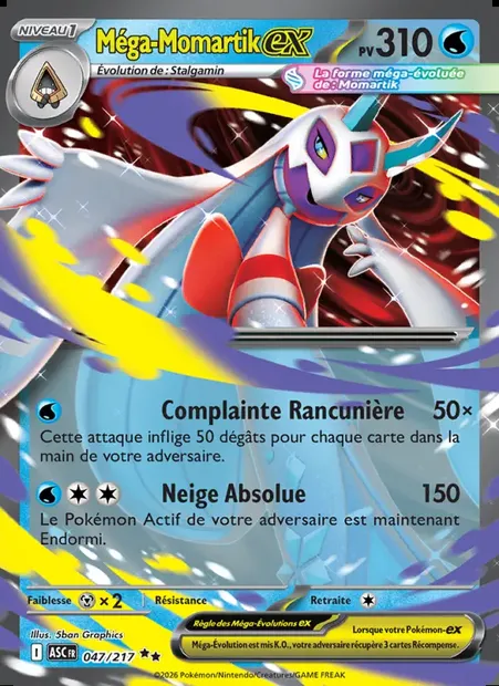 Méga-Momartik-ex, carte Pokémon ASC 047 — extension Héros Transcendants