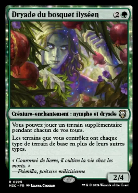 Dryade du bosquet ilyséen, carte Magic M3C 225 — extension Modern Horizons 3 Commander