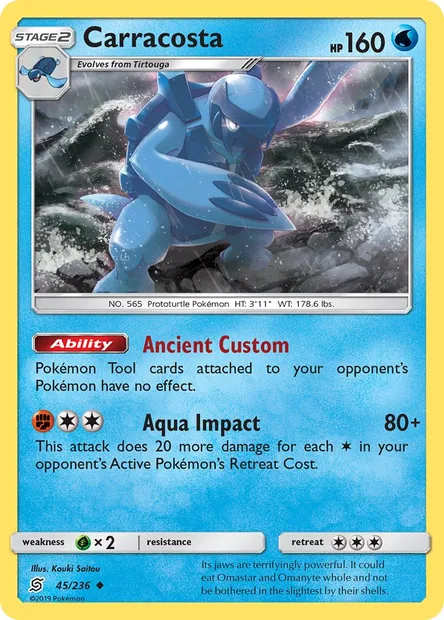 Carracosta, Pokémon card UNM 45 — Unified Minds set