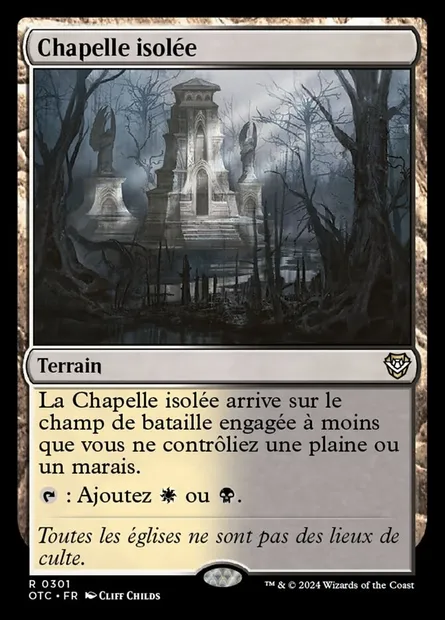 Chapelle isolée, carte Magic OTC 301 — extension Outlaws of Thunder Junction Commander