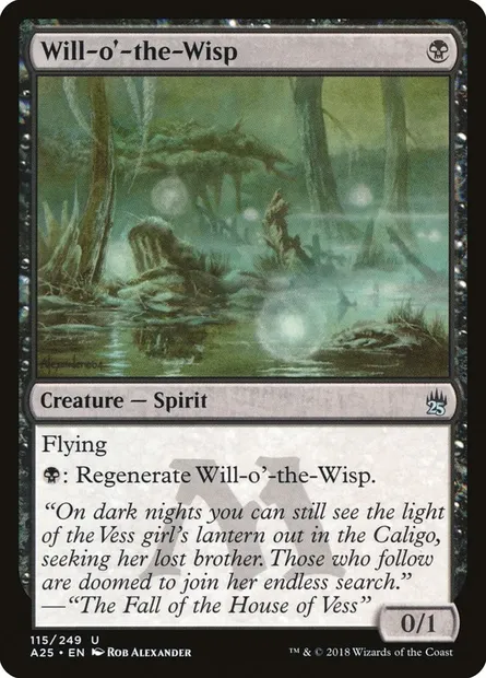 Will-o'-the-Wisp, Magic card A25 115 — Masters 25 set