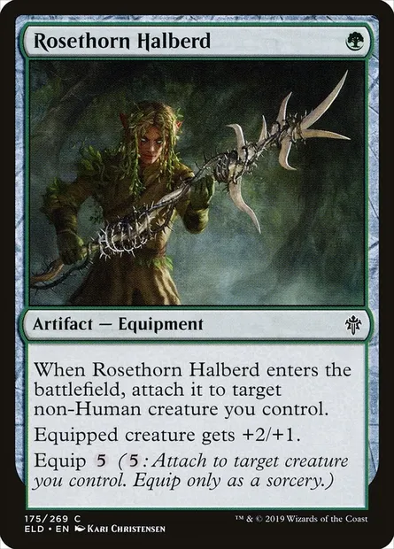 Rosethorn Halberd, Magic card ELD 175 — Throne of Eldraine set