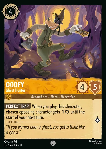 Goofy - Ghost Hunter, Disney Lorcana card CH10-021 — Whispers in the Well set