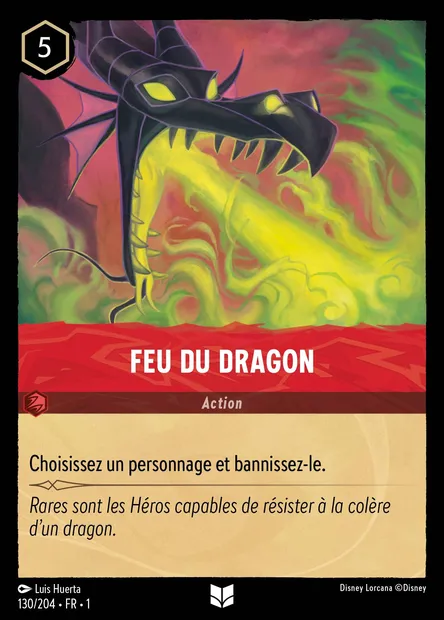 Feu du dragon, carte Disney Lorcana CH1-130 — extension Premier Chapitre