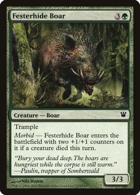 Festerhide Boar, Magic card ISD 179 — Innistrad set
