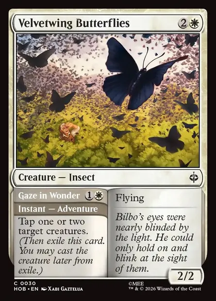 Velvetwing Butterflies // Gaze in Wonder, Magic card HOB 30 — The Hobbit set
