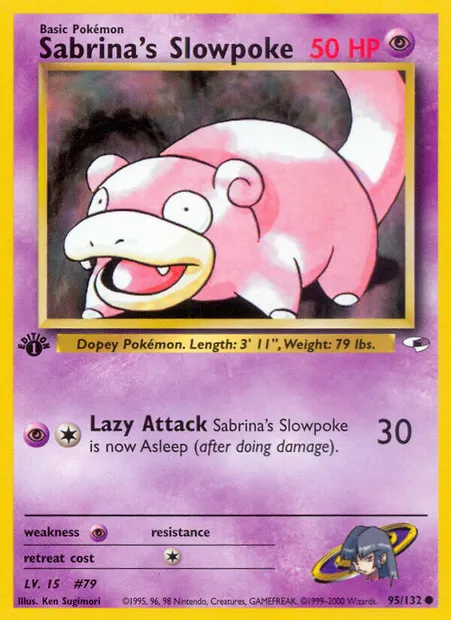 Sabrina's Slowpoke, Pokémon card GH 95 — Gym Heroes set