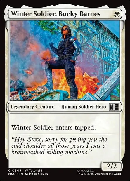 Winter Soldier, Bucky Barnes, Magic card MSC 845 — Marvel Super Heroes Commander set