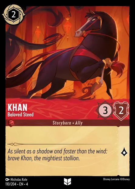 Khan - Beloved Steed, Disney Lorcana card CH4-110 — Ursula's Return set