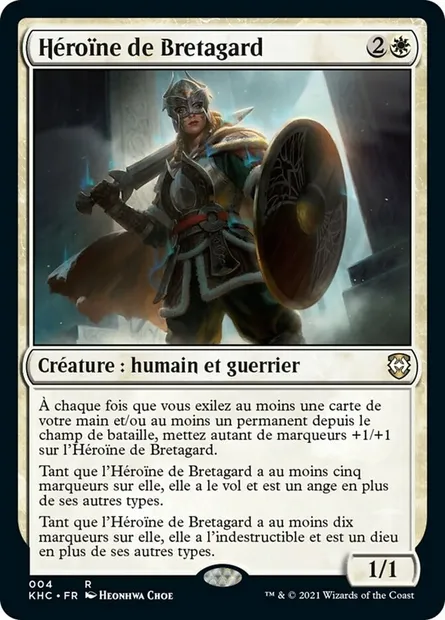 Héroïne de Bretagard, carte Magic KHC 4 — extension Kaldheim Commander