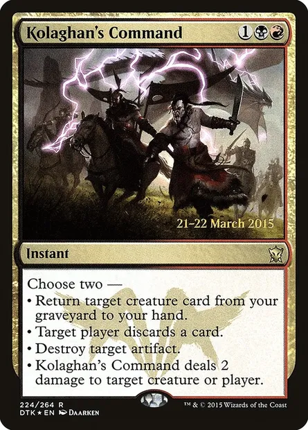 Commandement de Kolaghan, carte Magic PDTK 224s — extension Dragons of Tarkir Promos