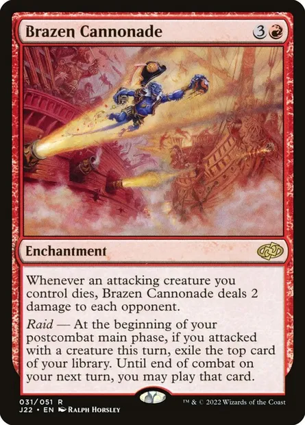 Brazen Cannonade, Magic card J22 31 — Jumpstart 2022 set