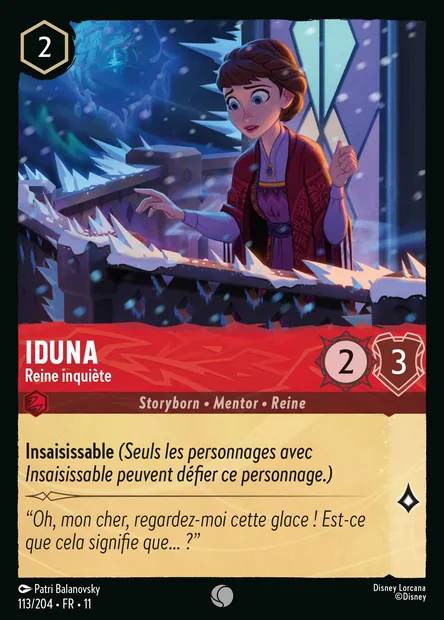Iduna - Reine inquiète, carte Disney Lorcana CH11-113 — extension Givresort