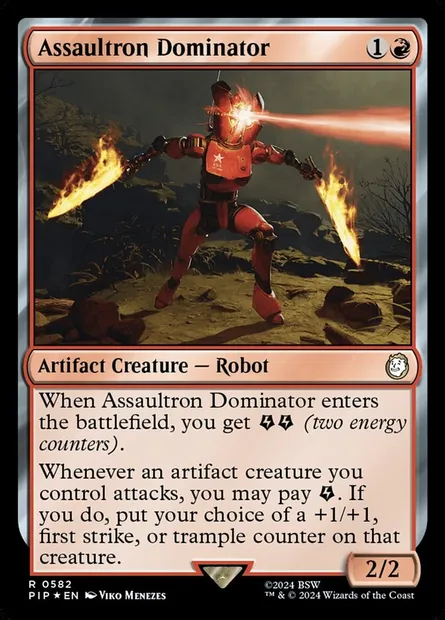 Assaultron Dominator, Magic card PIP 582 — Fallout set