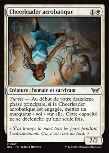 Cheerleader acrobatique, carte Magic DSK 1 — extension Duskmourn: House of Horror