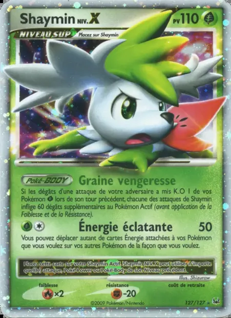 Shaymin, carte Pokémon PL 127 — extension Platine