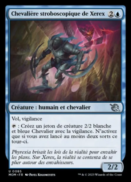 Chevalière stroboscopique de Xerex, carte Magic MOM 85 — extension L'invasion des machines