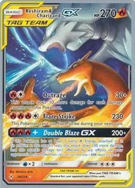 Reshiram et Dracaufeu GX, carte Pokémon WCD19 020 — extension World Championship Decks 2019