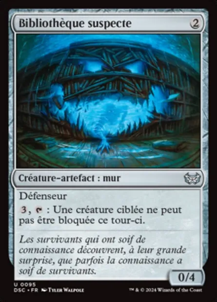 Bibliothèque suspecte, carte Magic DSC 95 — extension Duskmourn: House of Horror Commander