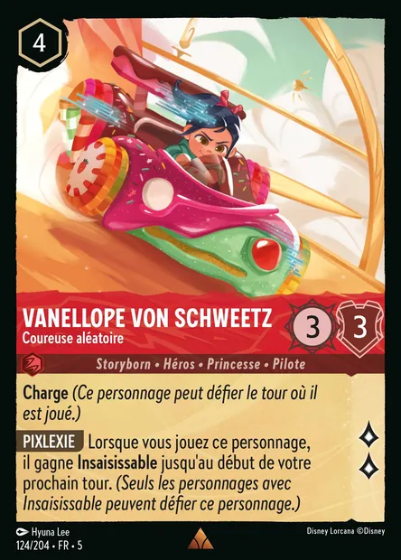 Vanellope von Schweetz - Coureuse aléatoire, carte Disney Lorcana CH5-124 — extension Ciel Scintillant