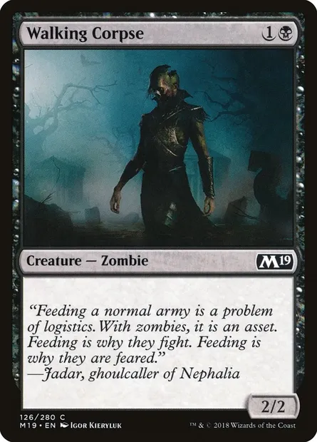 Walking Corpse, Magic card M19 126 — Core Set 2019 set