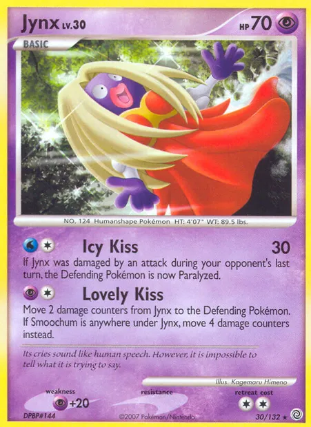 Jynx, Pokémon card SW 30 — Secret Wonders set