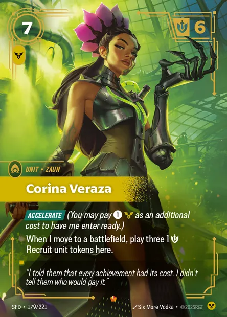 Corinna Veraza, carte Riftbound SFD 179 — extension Spiritforged