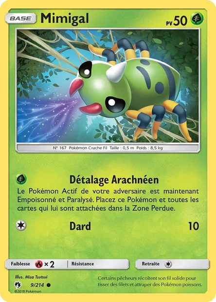 Mimigal, carte Pokémon LOT 9 — extension Tonnerre Perdu