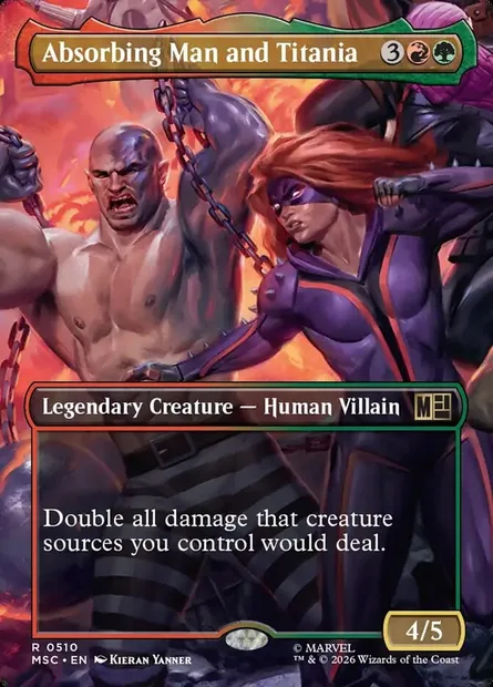 Absorbing Man and Titania, Magic card MSC 510 — Marvel Super Heroes Commander set
