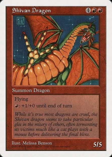 Shivan Dragon, Magic card 5ED 267† — Fifth Edition set