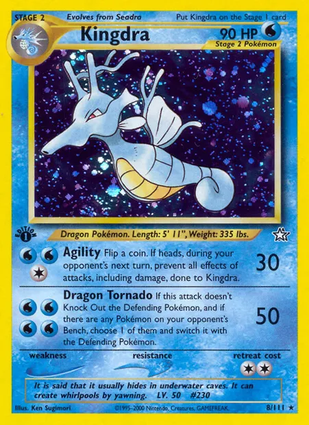 Kingdra, Pokémon card NG 8 — Neo Genesis set