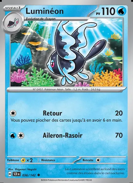 Luminéon, carte Pokémon SCR 036 — extension Couronne Stellaire