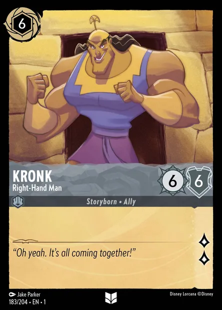 Kronk - Right-Hand Man, Disney Lorcana card CH1-183 — The First Chapter set