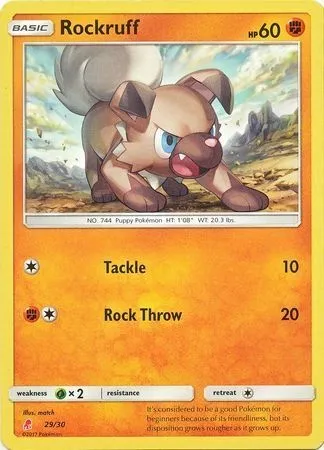 Rockruff, Pokémon card TK10L 029 — Sun & Moon Trainer Kit: Lycanroc & Alolan Raichu (Lycanroc) set