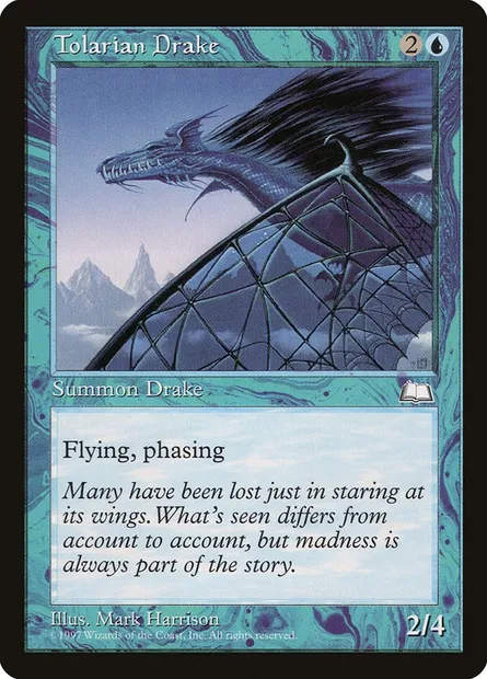 Tolarian Drake, Magic card WTH 55 — Weatherlight set