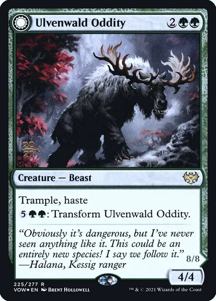 Ulvenwald Oddity // Ulvenwald Behemoth, Magic card PVOW 225s — Innistrad: Crimson Vow Promos set