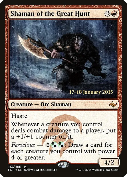 Shaman of the Great Hunt, Magic card PFRF 113s — Fate Reforged Promos set