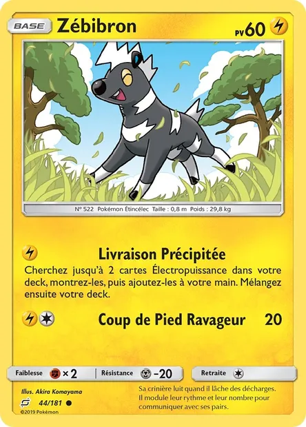 Zébibron, carte Pokémon TEU 44 — extension Duo de Choc