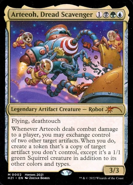 Arteeoh, Dread Scavenger, Magic card PH21 2 — 2021 Heroes of the Realm set
