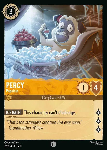 Percy - Pupsicle, Disney Lorcana card CH11-027 — Winterspell set