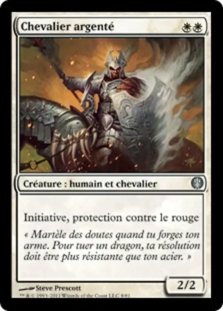 Chevalier argenté, carte Magic DDG 8 — extension Duel Decks: Knights vs. Dragons