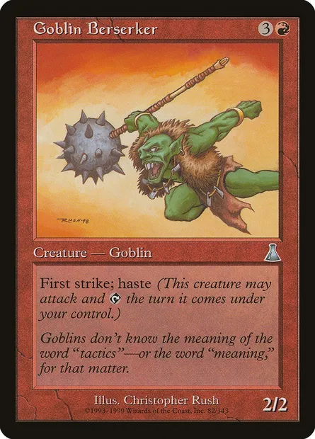 Goblin Berserker, Magic card UDS 82 — Urza's Destiny set