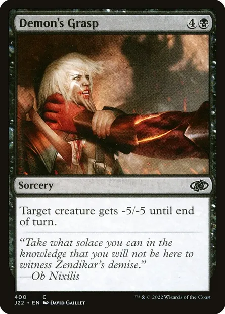 Demon's Grasp, Magic card J22 400 — Jumpstart 2022 set