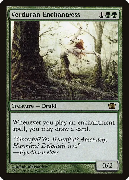 Enchanteresse verduralde, carte Magic 8ED 285★ — extension Huitième Edition