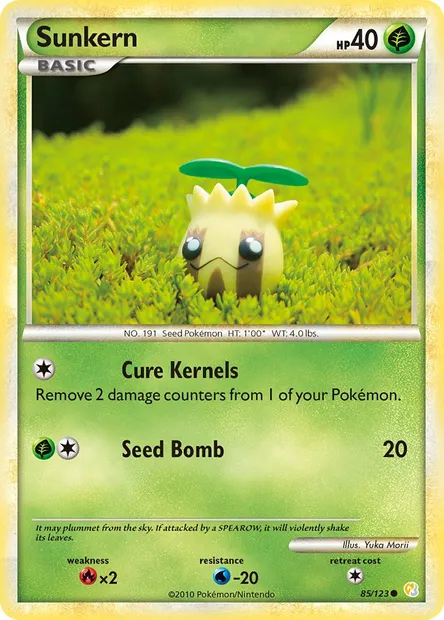 Sunkern, Pokémon card HS 85 — HeartGold SoulSilver set